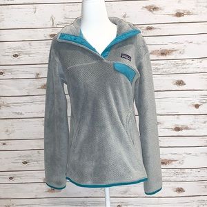 PATAGONIA GRAY AND TEAL PULLOVER